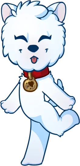 Рисунок мультяшного щенка с ошейником