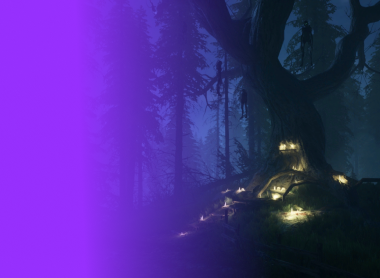 Рисунок леса в сумерках