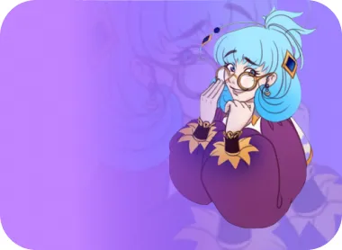 Рисунок девушки с голубыми волосами в мультяшном стиле