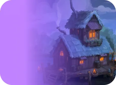 Рисунок дома в сумерках