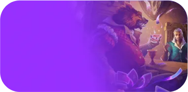 Волшебный медведь, сидящий за столом с человеком