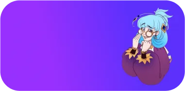 Рисунок девушки с голубыми волосами в мультяшном стиле