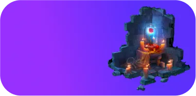 Стол чародея в разрушенном здании