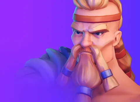 Рисунок мужчины-викинга с усами