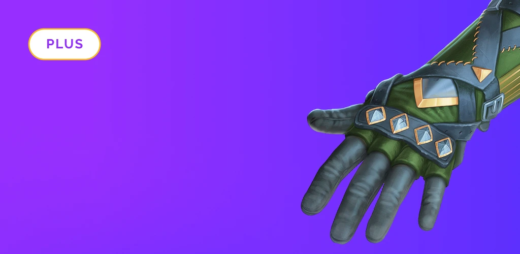 Рисунок перчатки персонажа с инкрустированными камнями